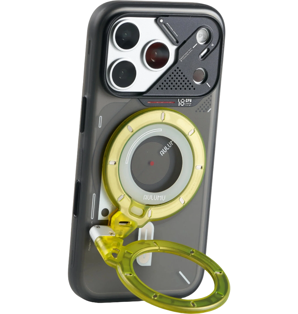 A18 iPhone 18/17 Proシリーズ対応 フロステッドケース & G09 Ghost 360度回転式 スマホリング スタンド