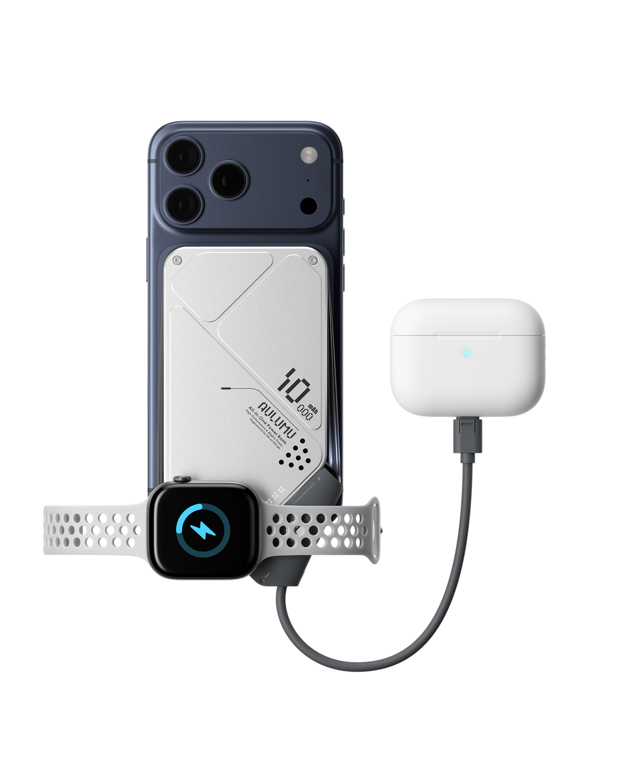 M10 10000mAh 3in1 両面マグネット式モバイルバッテリー