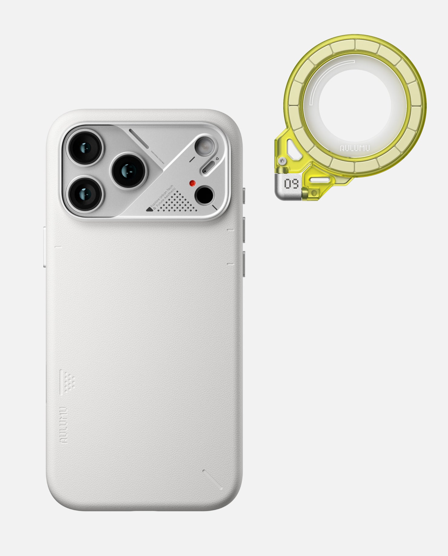 A17 iPhone 17 Proシリーズ対応 スマホケース|レザー & G09 Ghost 360度回転式 スマホリング スタンド