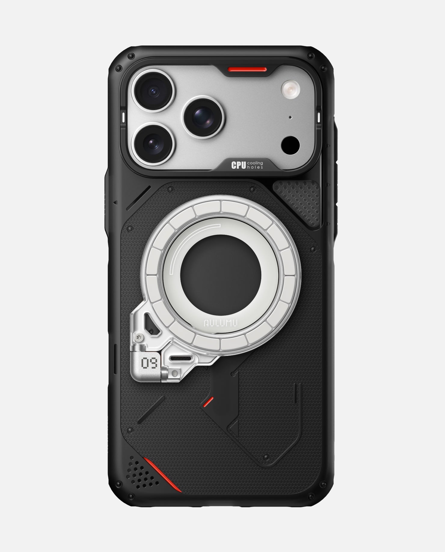 iPhone 17 Pro/Pro Max用 アウトドアケース & G09 Ghost 360度回転式 スマホリング スタンド