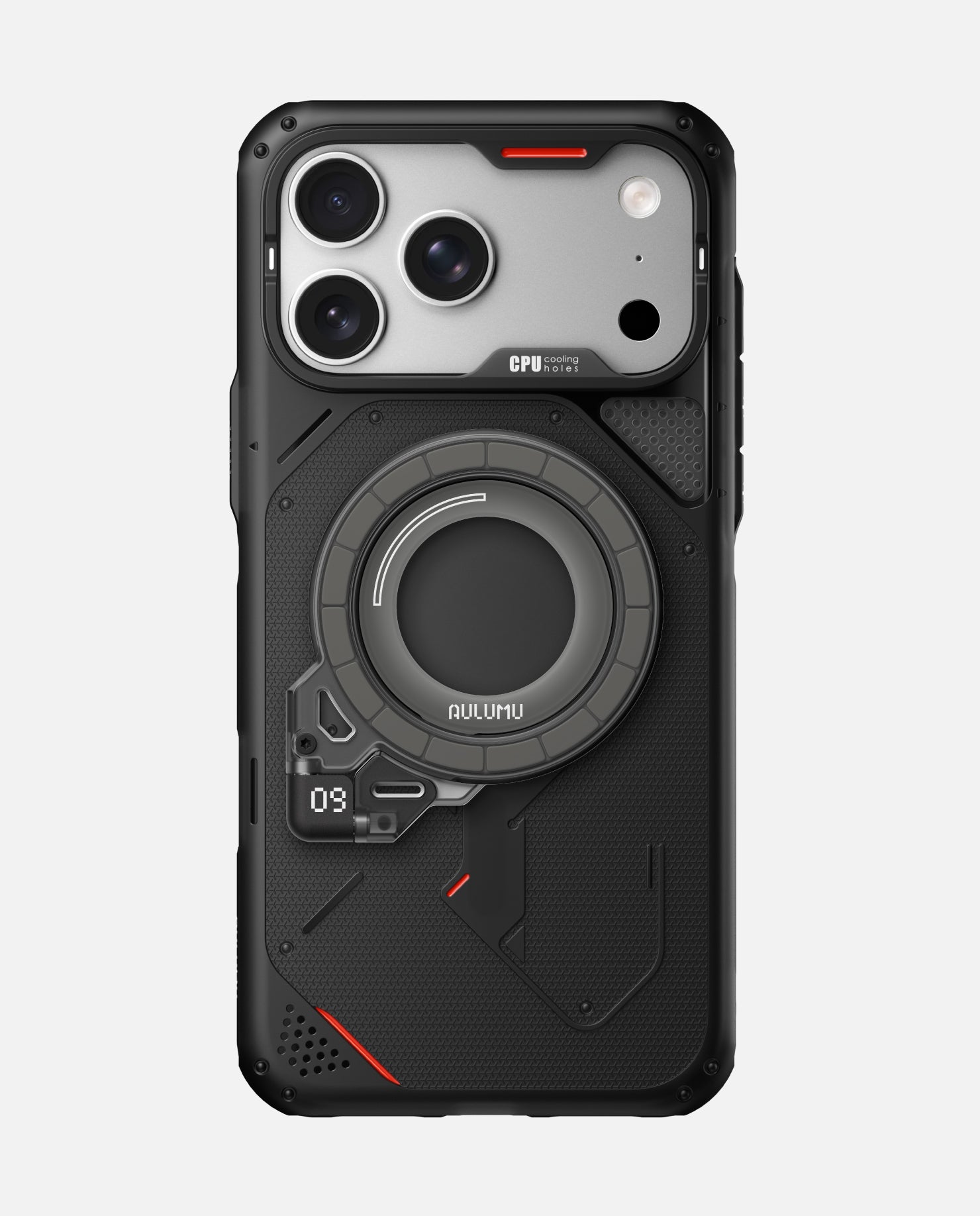 iPhone 17 Pro/Pro Max用 アウトドアケース & G09 Ghost 360度回転式 スマホリング スタンド