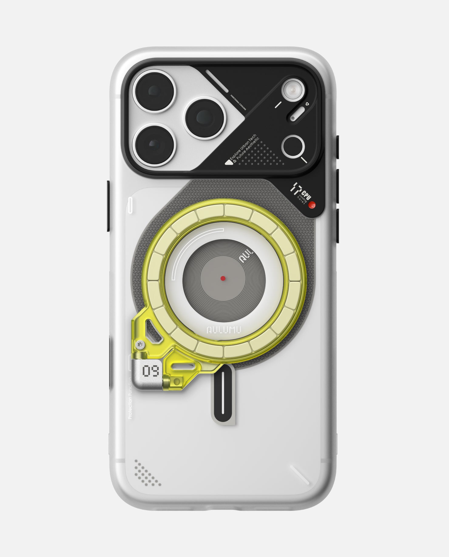 A17 iPhone 17シリーズ対応 スマホケース|磨き砂 & G09 Ghost 360度回転式 スマホリング スタンド