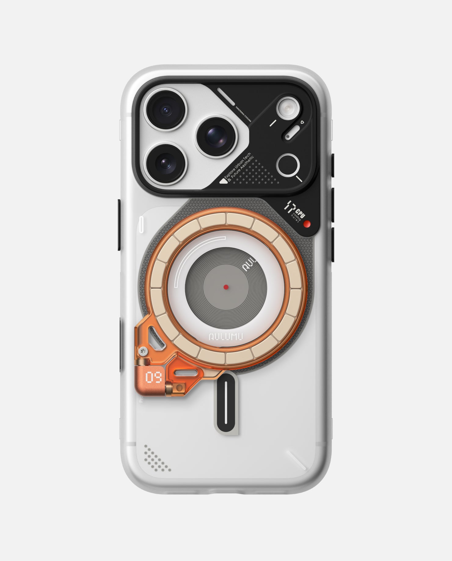 A17 iPhone 17シリーズ対応 スマホケース|磨き砂 & G09 Ghost 360度回転式 スマホリング スタンド