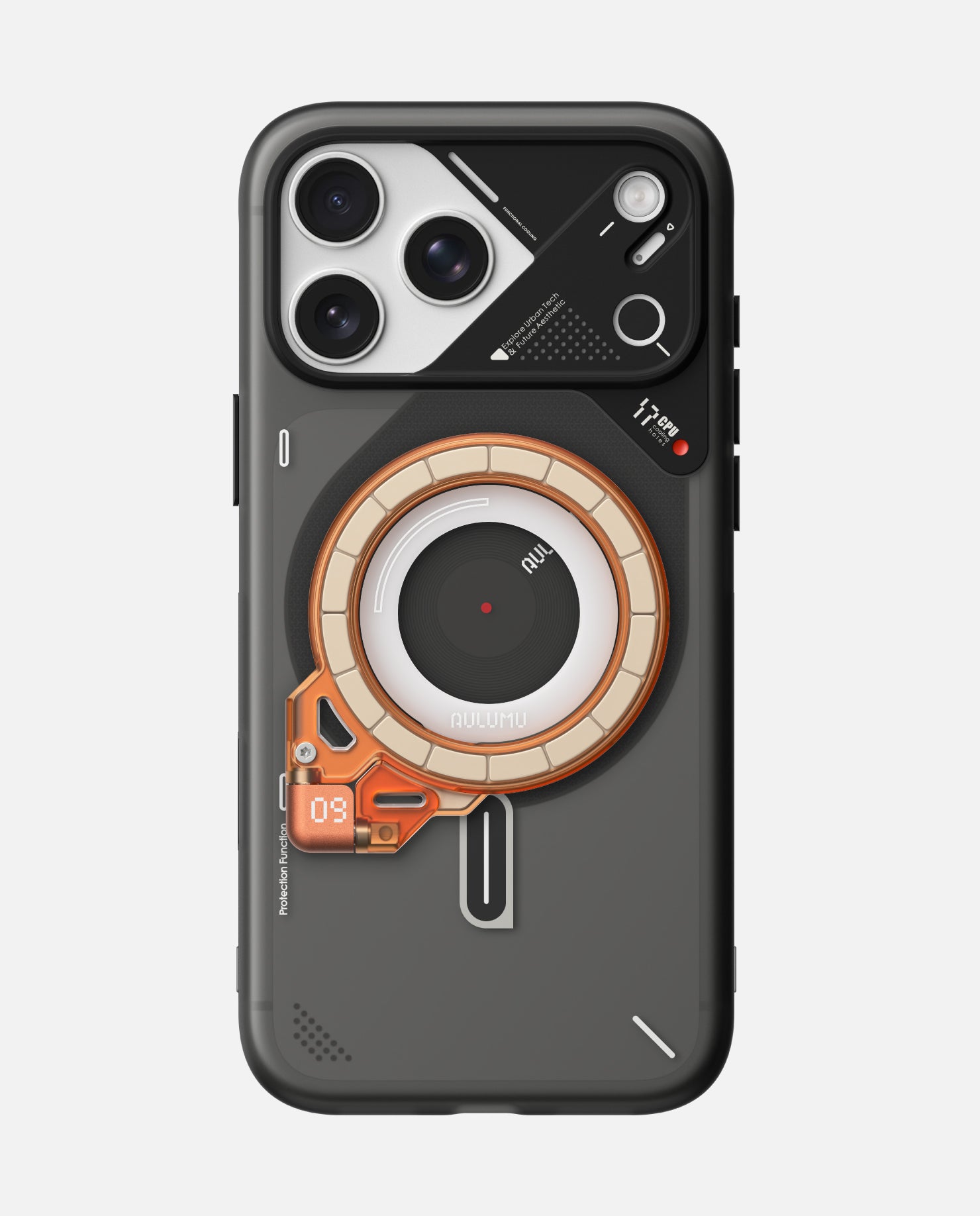 A17 iPhone 17シリーズ対応 スマホケース|磨き砂 & G09 Ghost 360度回転式 スマホリング スタンド