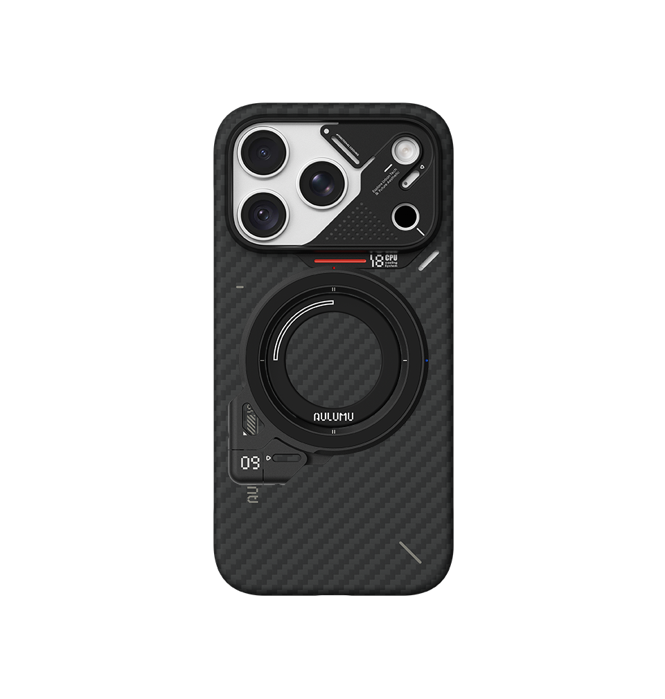 A18 iPhone 18/17 Proシリーズ対応 スマホケース|超薄型アラミド繊維 & G09 360度回転式 スマホリング スタンド
