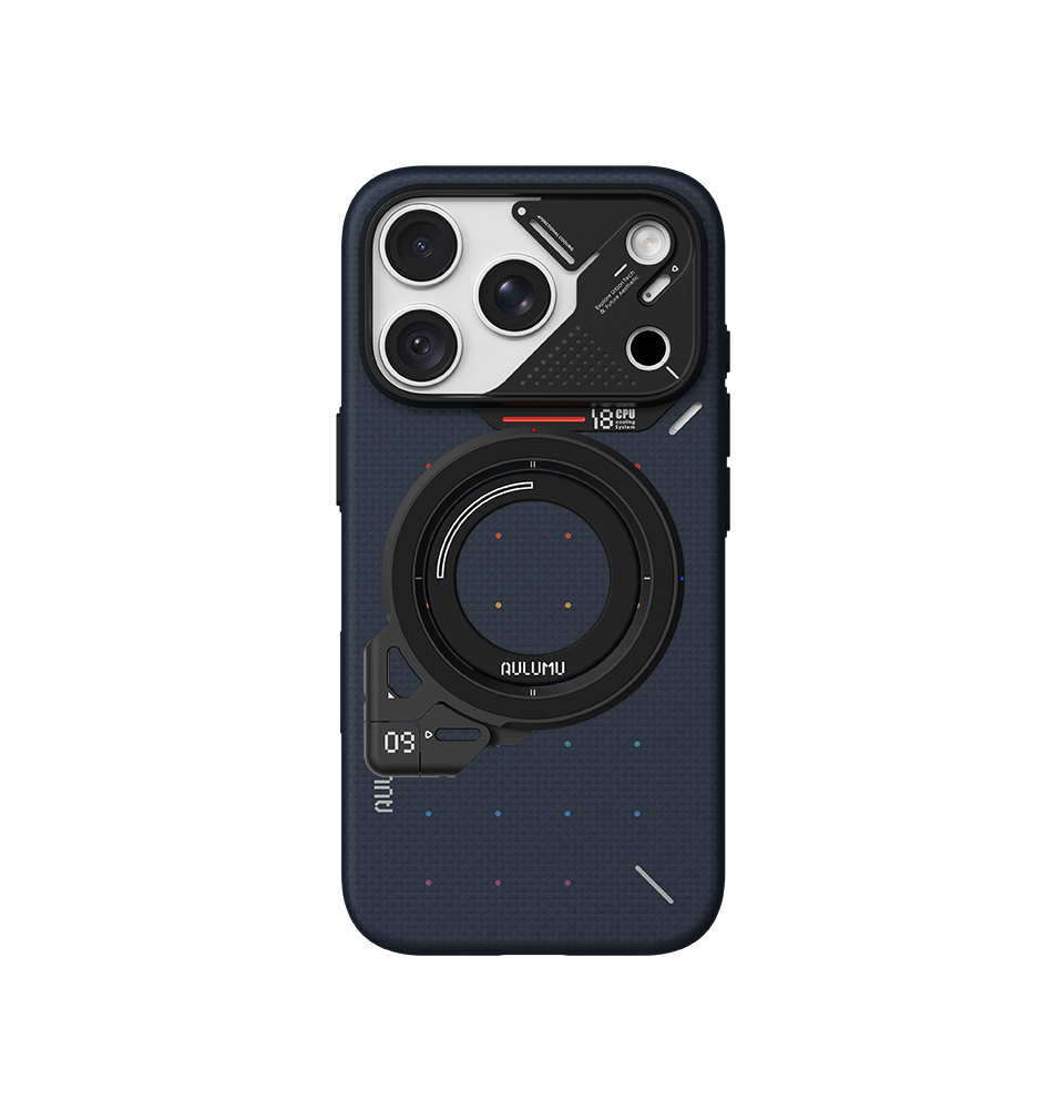A18 iPhone 18/17 Proシリーズ対応 スマホケース|ドットアラミド繊維 & G09 360度回転式 スマホリング スタンド