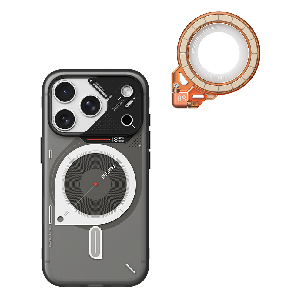 A18 iPhone 18/17 Proシリーズ対応 フロステッドケース & G09 Ghost 360度回転式 スマホリング スタンド