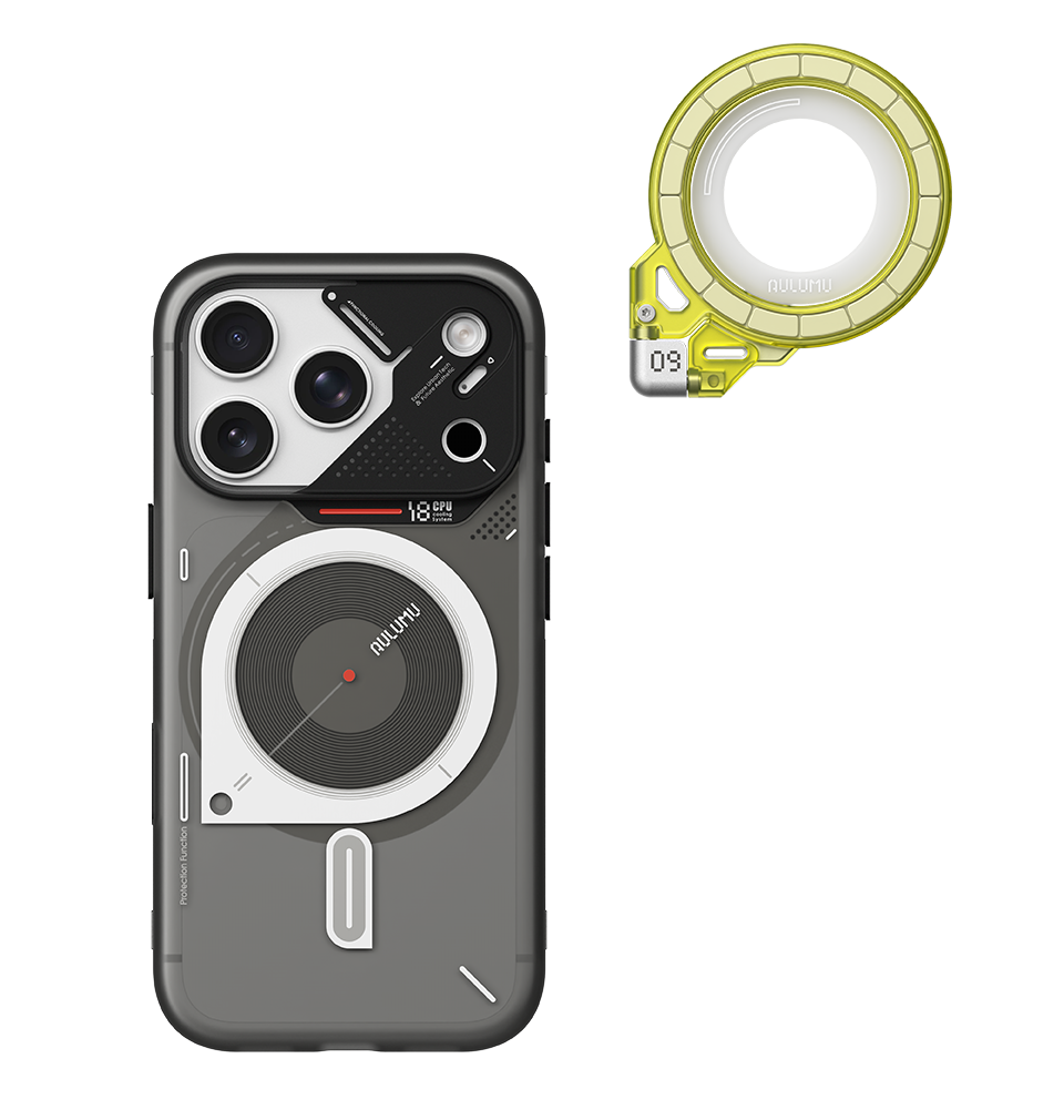 A18 iPhone 18/17 Proシリーズ対応 フロステッドケース & G09 Ghost 360度回転式 スマホリング スタンド