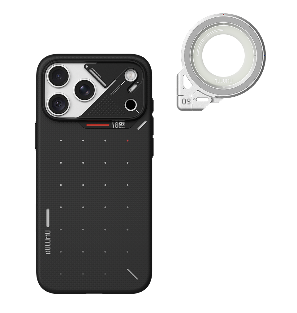 A18 iPhone 18/17 Proシリーズ対応 スマホケース|ドットアラミド繊維 & G09 360度回転式 スマホリング スタンド