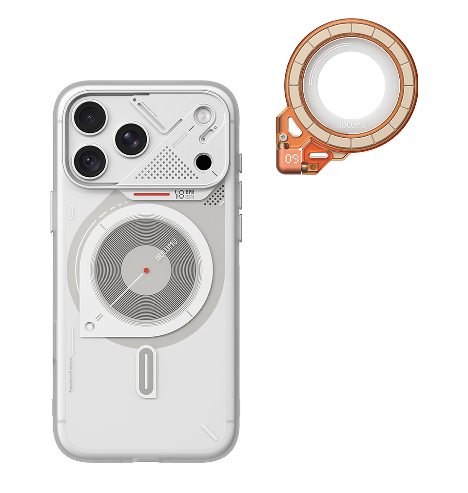 A18 iPhone 18/17 Proシリーズ対応 フロステッドケース & G09 Ghost 360度回転式 スマホリング スタンド