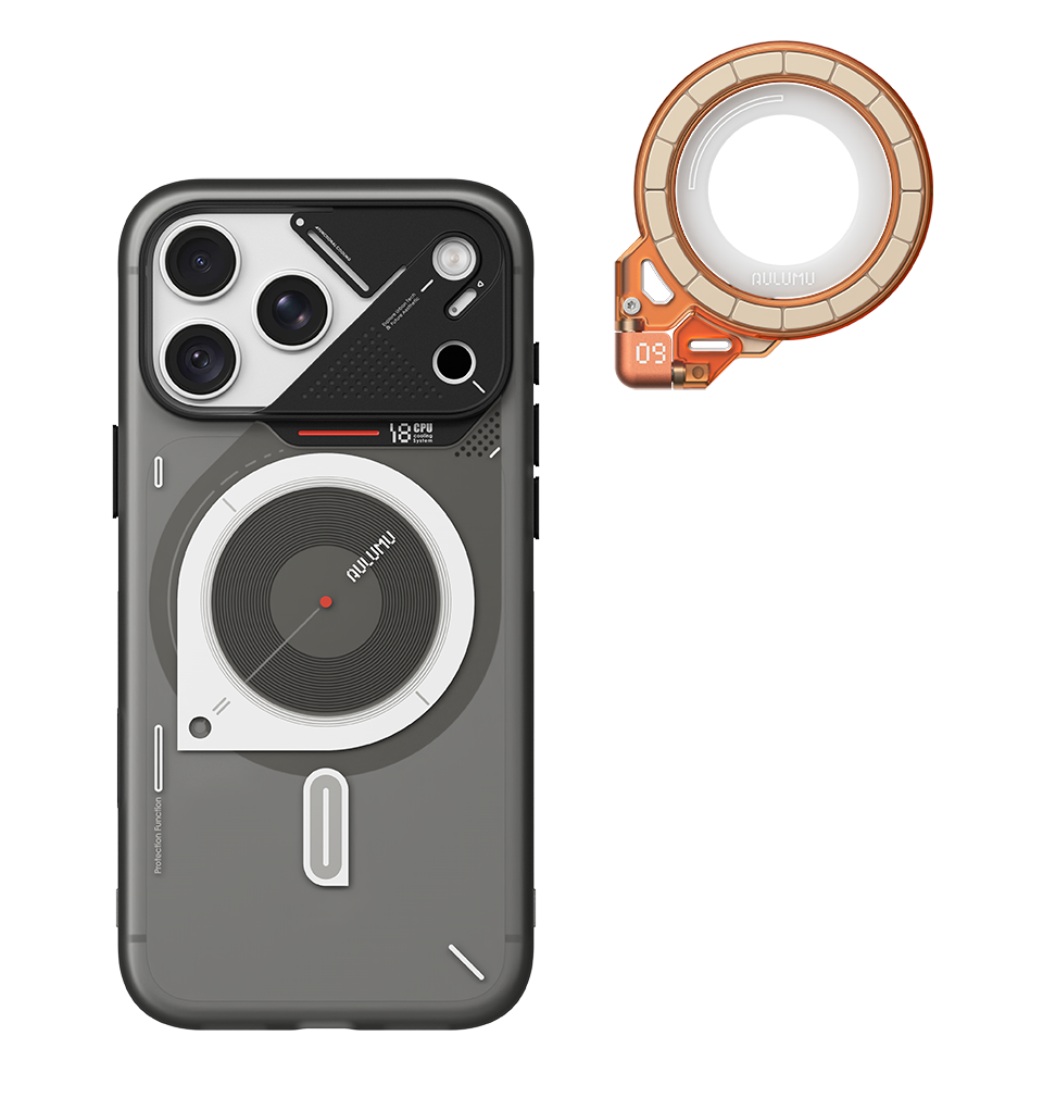 A18 iPhone 18/17 Proシリーズ対応 フロステッドケース & G09 Ghost 360度回転式 スマホリング スタンド