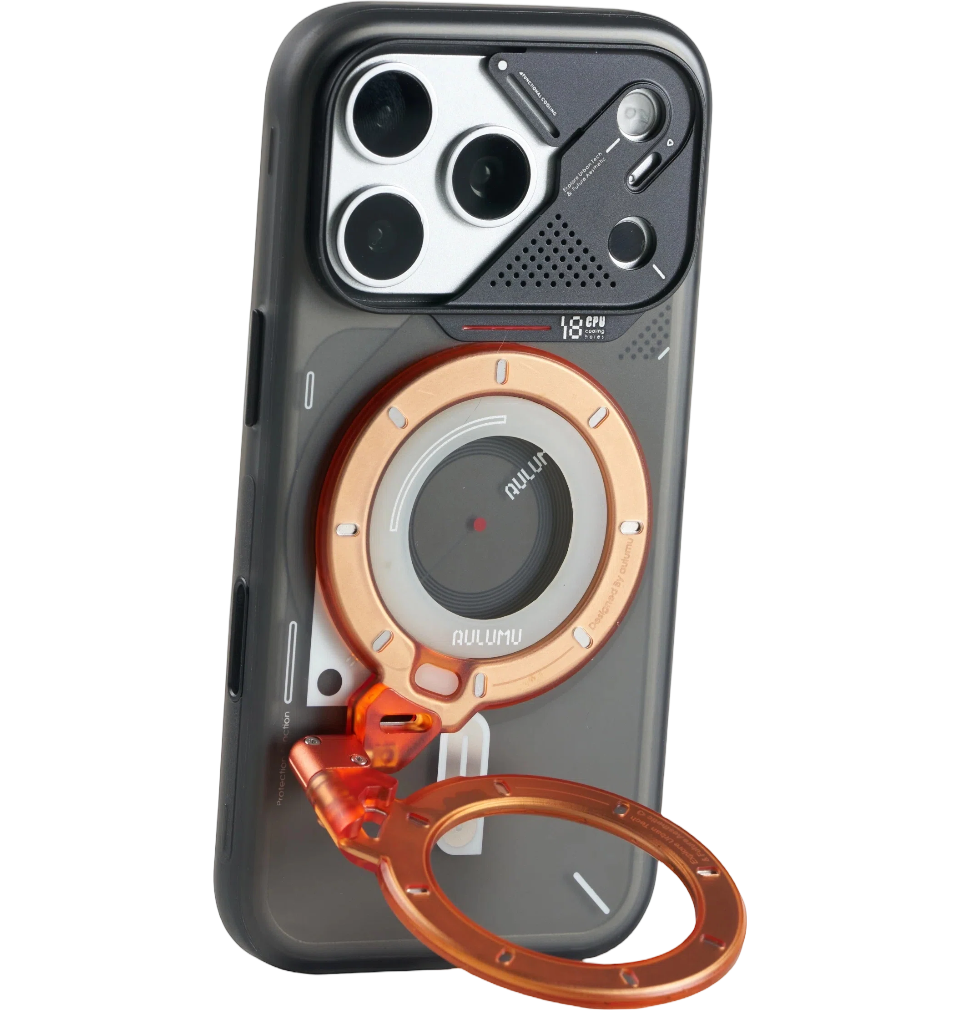 A18 iPhone 18/17 Proシリーズ対応 フロステッドケース & G09 Ghost 360度回転式 スマホリング スタンド