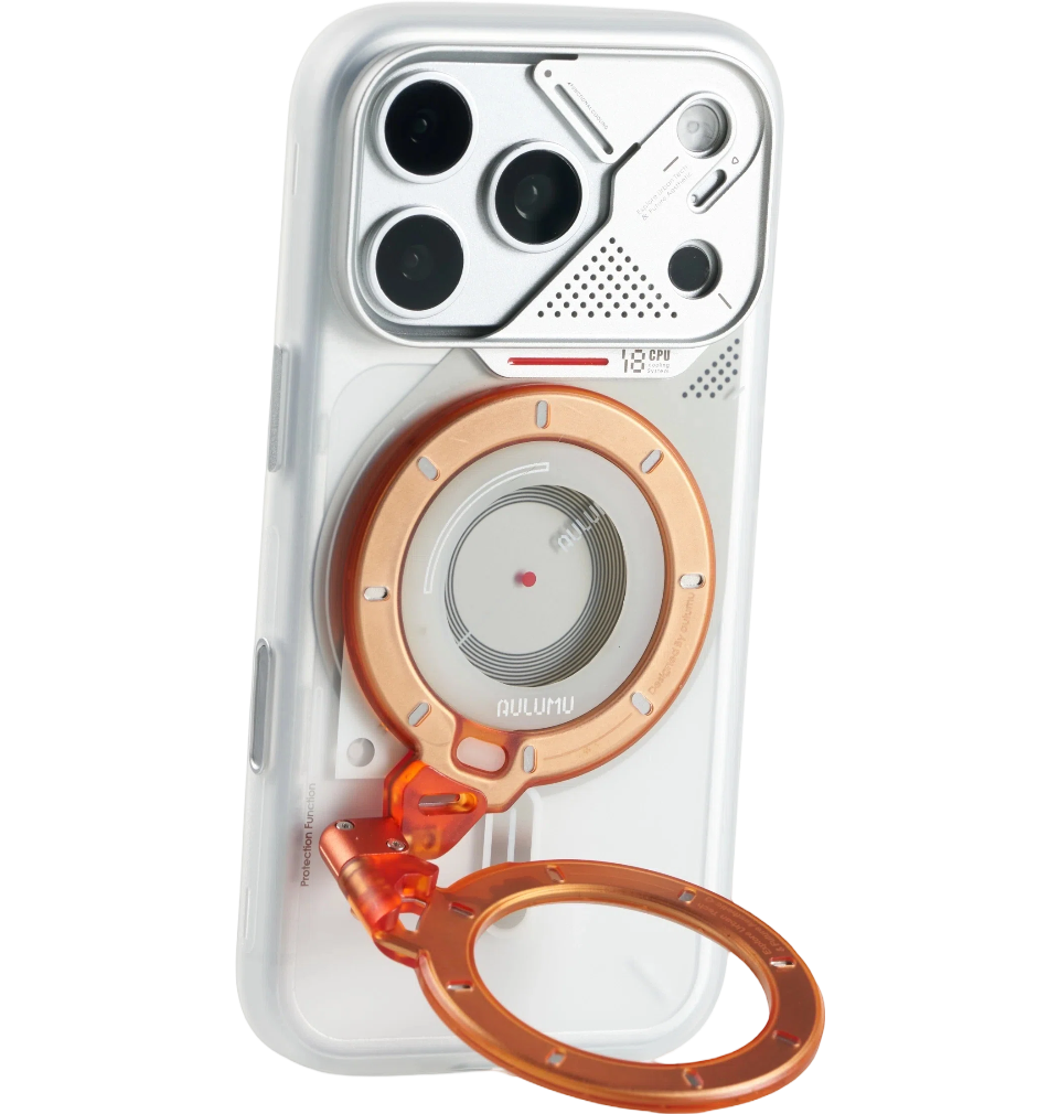 A18 iPhone 18/17 Proシリーズ対応 フロステッドケース & G09 Ghost 360度回転式 スマホリング スタンド