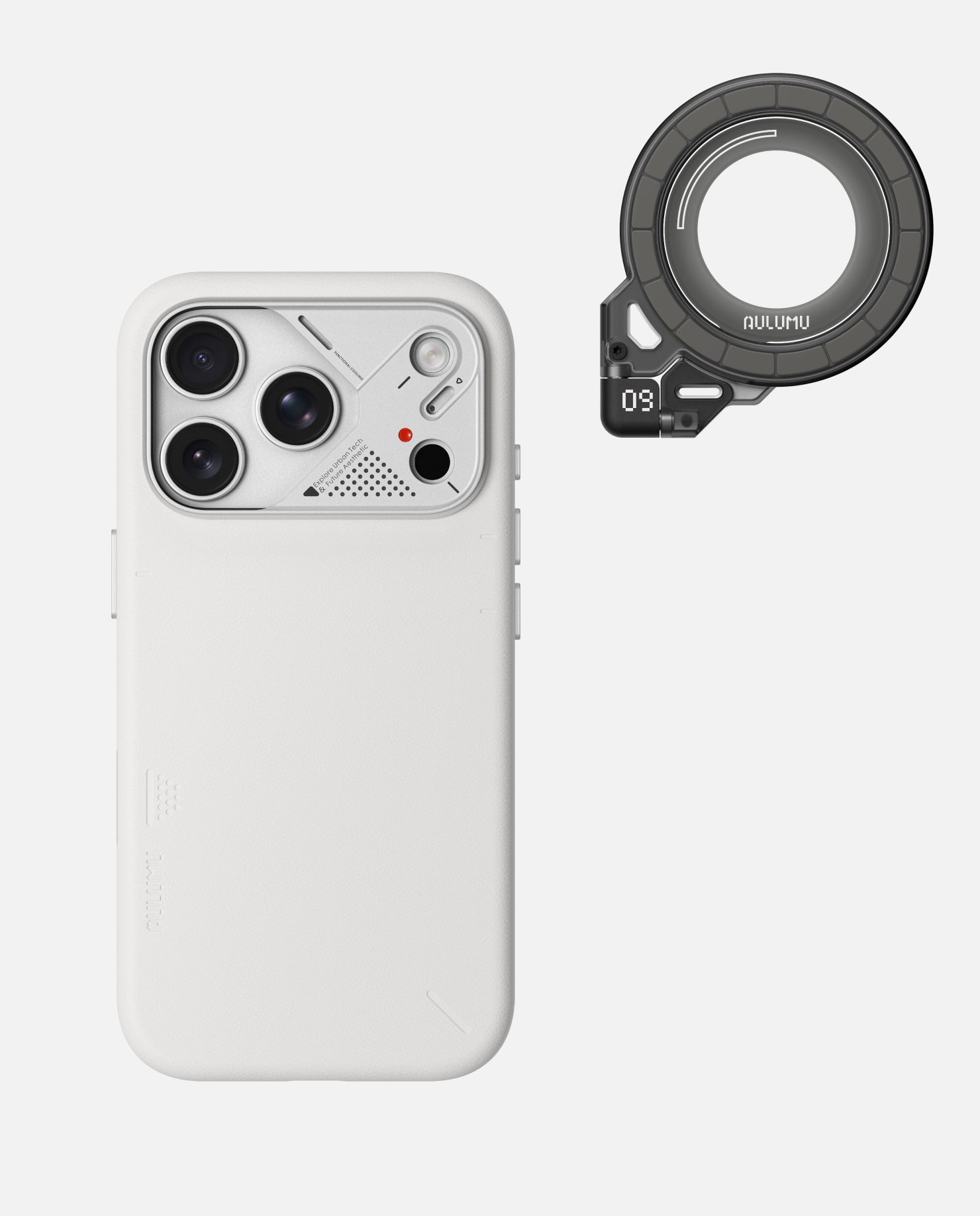 A17 iPhone 17 Proシリーズ対応 スマホケース|レザー & G09 Ghost 360度回転式 スマホリング スタンド