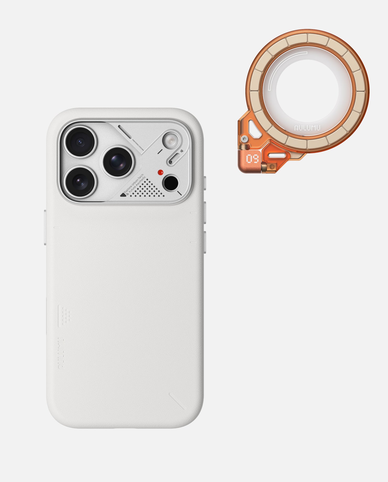 A17 iPhone 17 Proシリーズ対応 スマホケース|レザー & G09 Ghost 360度回転式 スマホリング スタンド