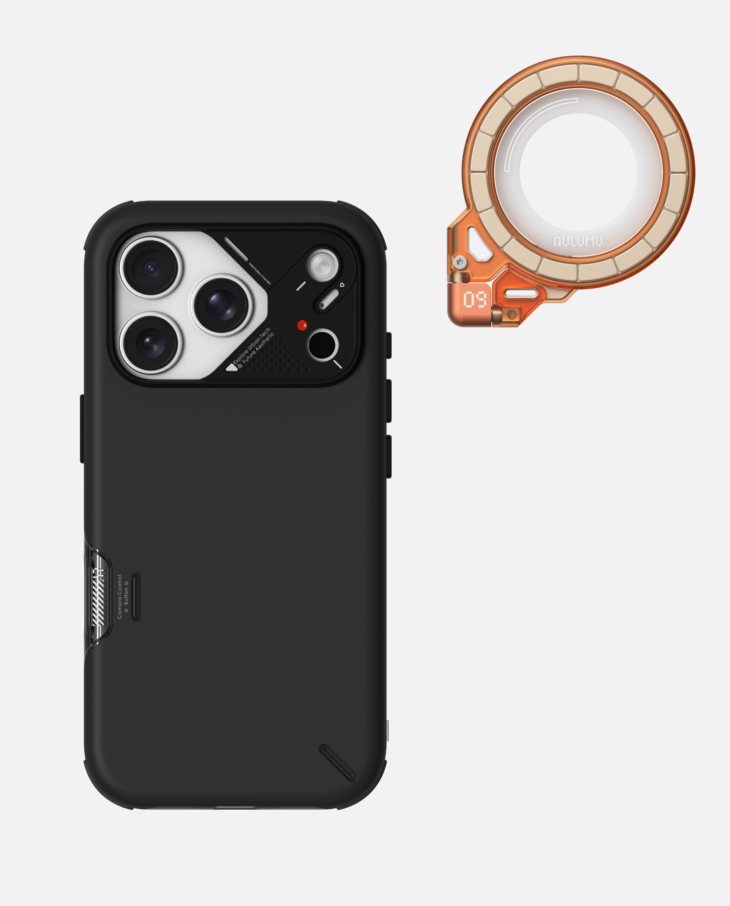 A17 iPhone 17シリーズ対応 スマホケース|軽くて薄型|防振|散熱 & G09 Ghost 360度回転式 スマホリング スタンド