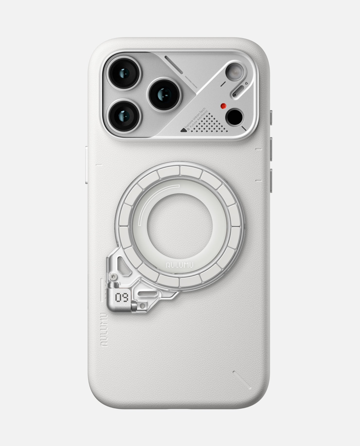 A17 iPhone 17 Proシリーズ対応 スマホケース|レザー & G09 Ghost 360度回転式 スマホリング スタンド