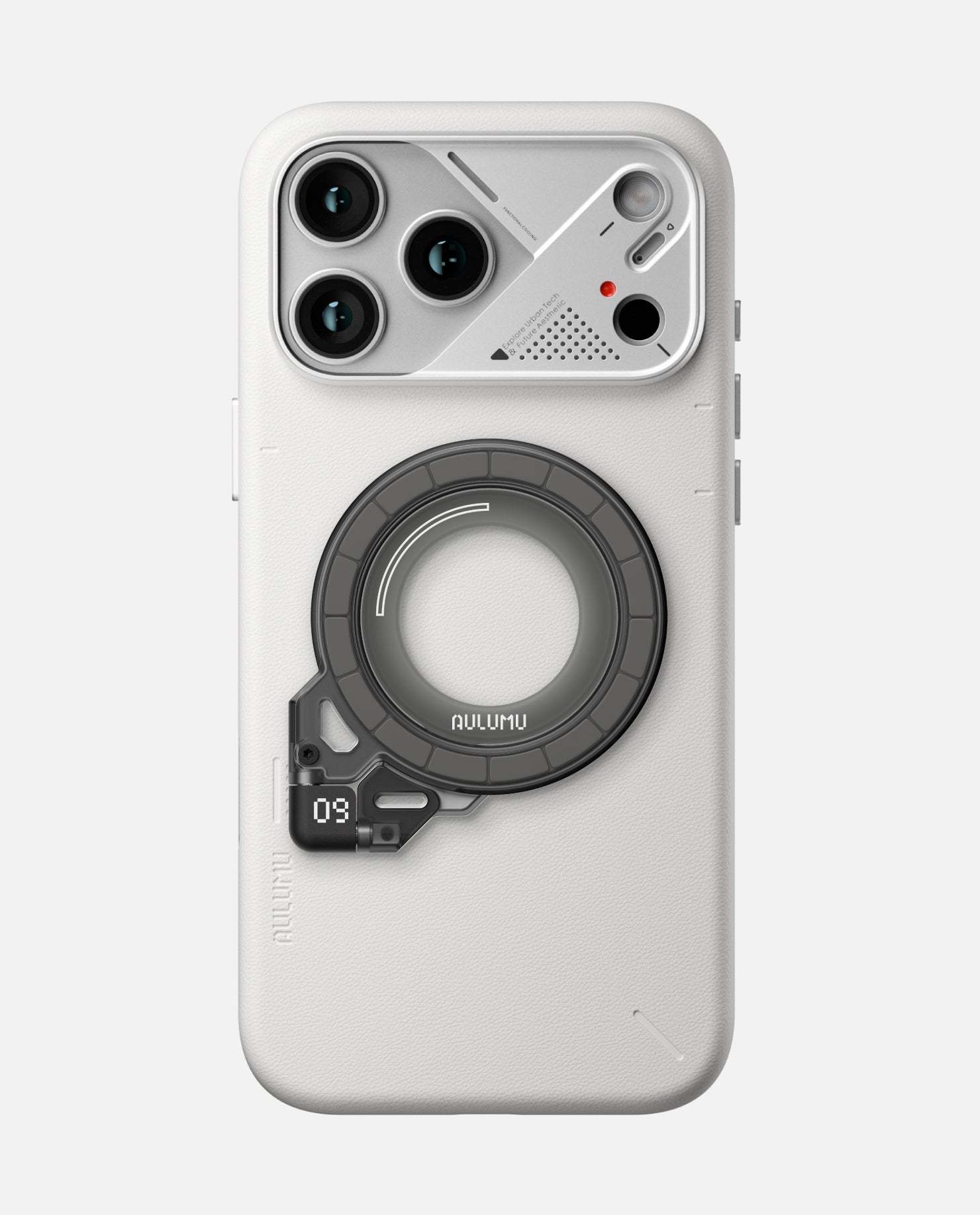 A17 iPhone 17 Proシリーズ対応 スマホケース|レザー & G09 Ghost 360度回転式 スマホリング スタンド