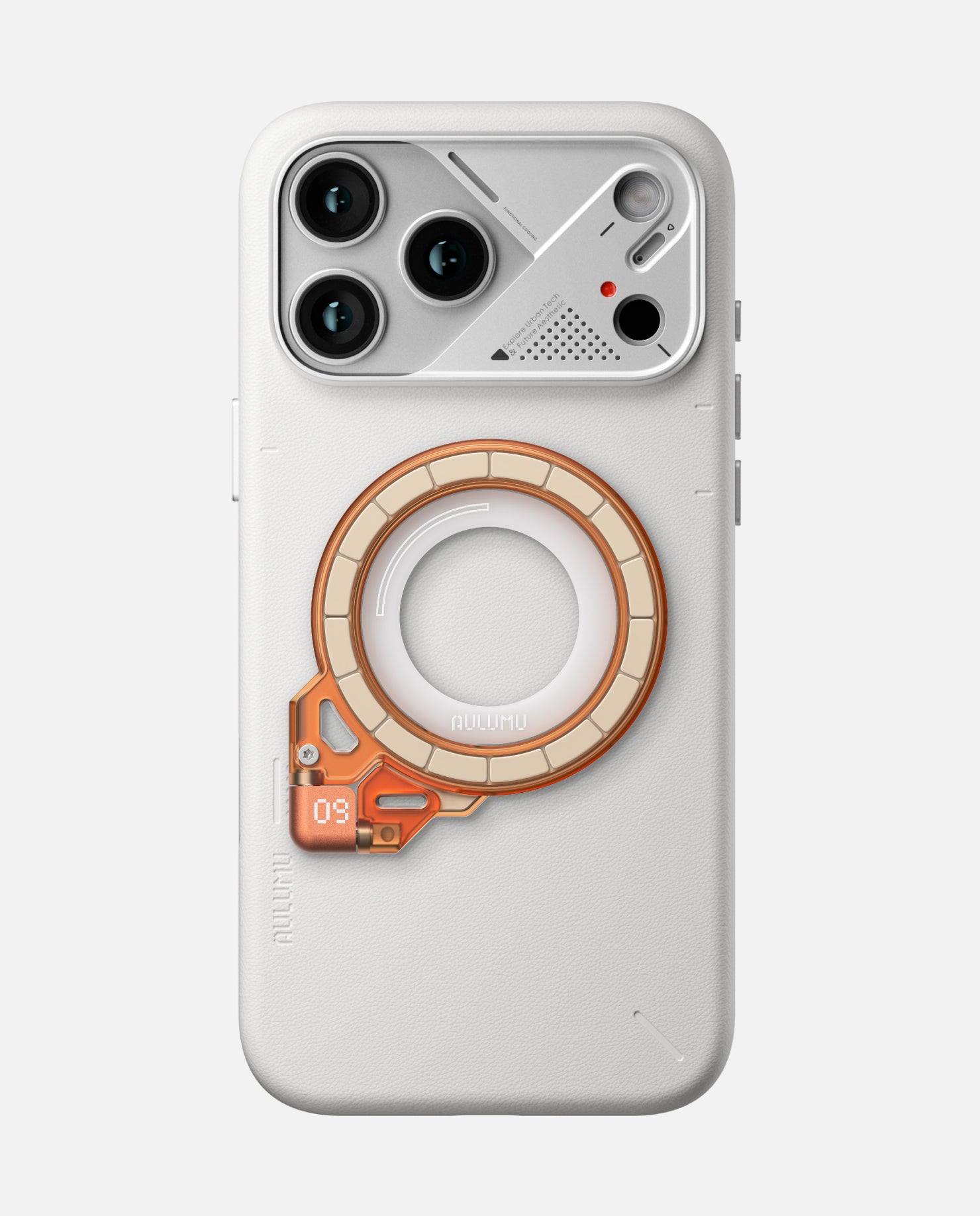 A17 iPhone 17 Proシリーズ対応 スマホケース|レザー & G09 Ghost 360度回転式 スマホリング スタンド