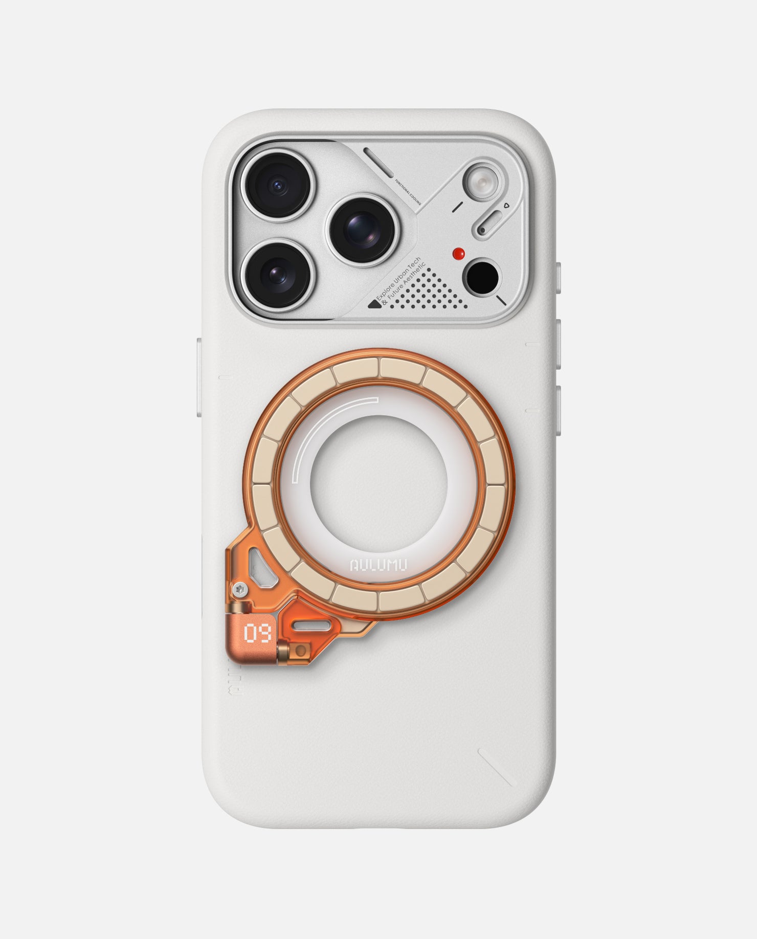 A17 iPhone 17 Proシリーズ対応 スマホケース|レザー & G09 Ghost 360度回転式 スマホリング スタンド