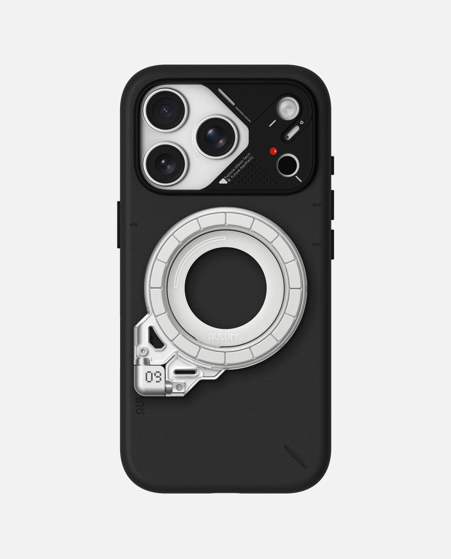 A17 iPhone 17 Proシリーズ対応 スマホケース|レザー & G09 Ghost 360度回転式 スマホリング スタンド