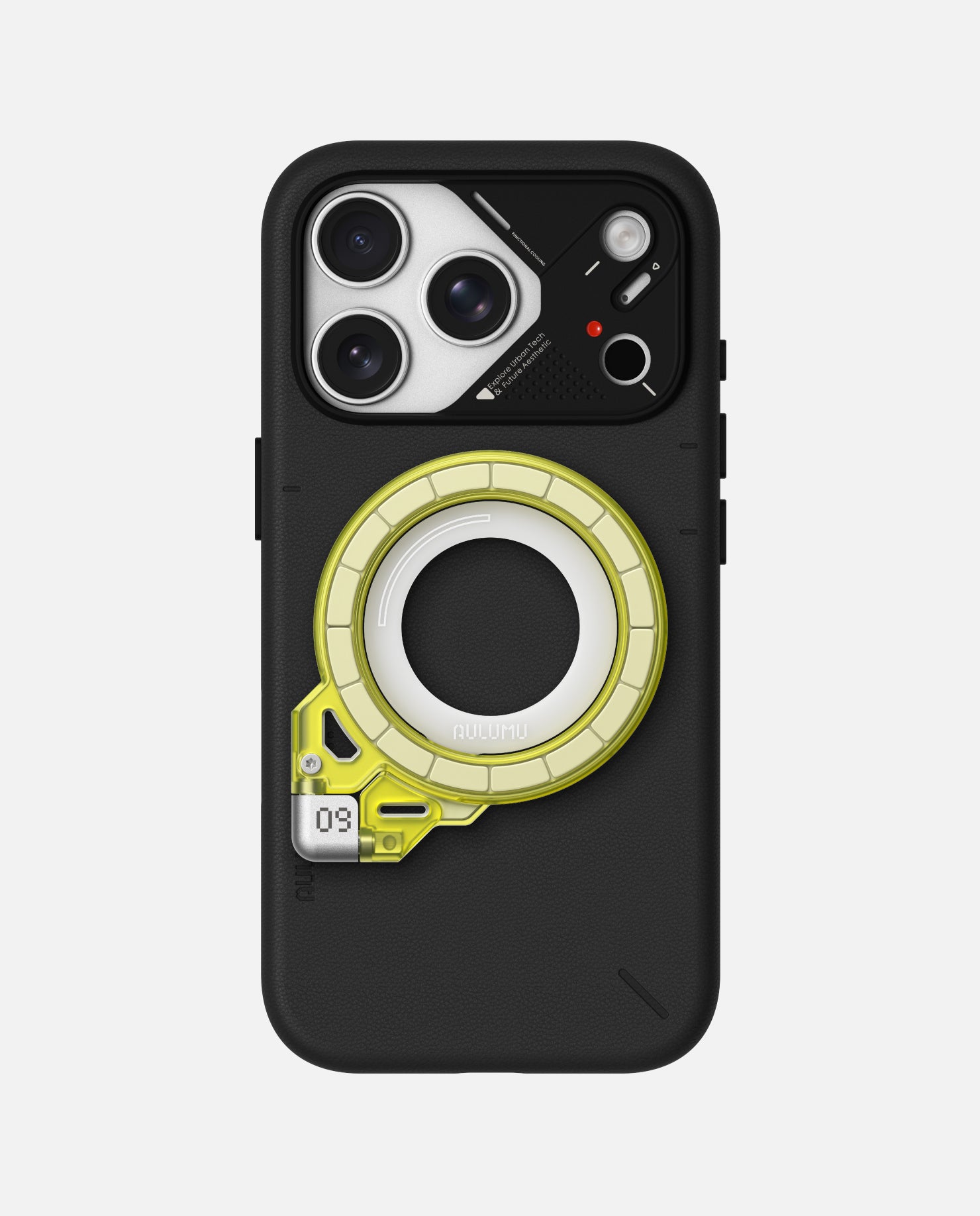 A17 iPhone 17 Proシリーズ対応 スマホケース|レザー & G09 Ghost 360度回転式 スマホリング スタンド