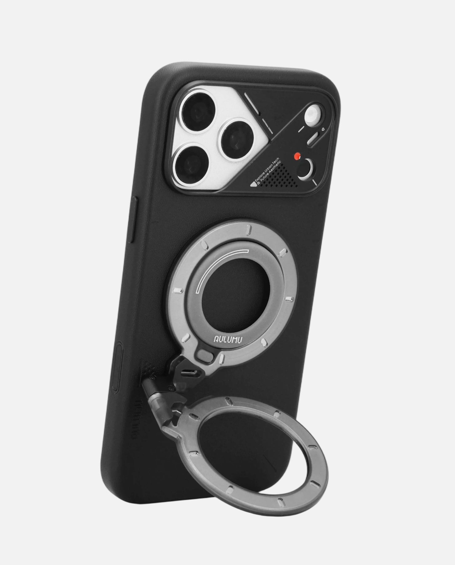 A17 iPhone 17 Proシリーズ対応 スマホケース|レザー & G09 Ghost 360度回転式 スマホリング スタンド