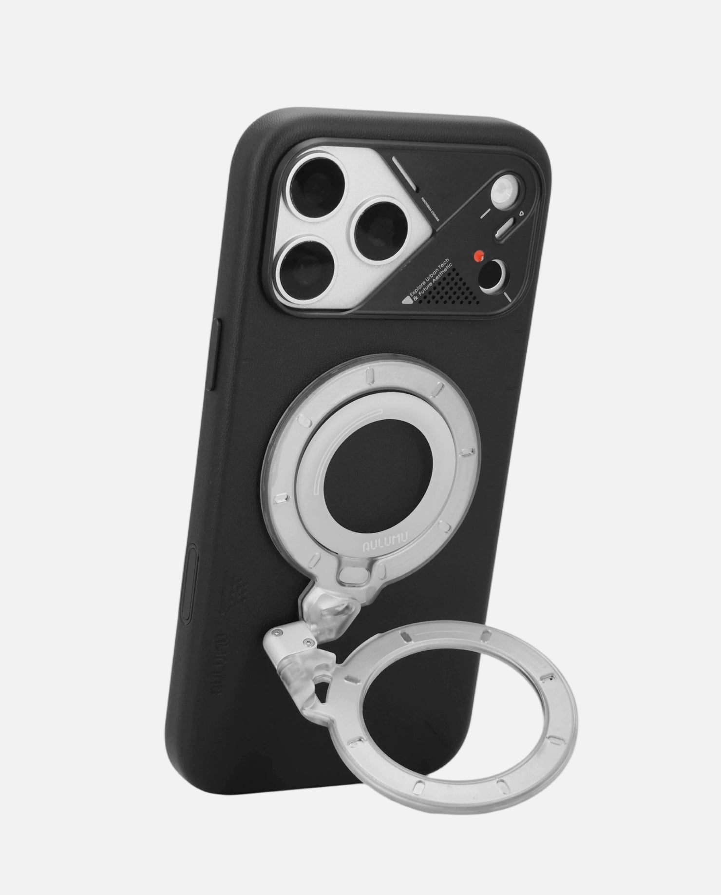 A17 iPhone 17 Proシリーズ対応 スマホケース|レザー & G09 Ghost 360度回転式 スマホリング スタンド