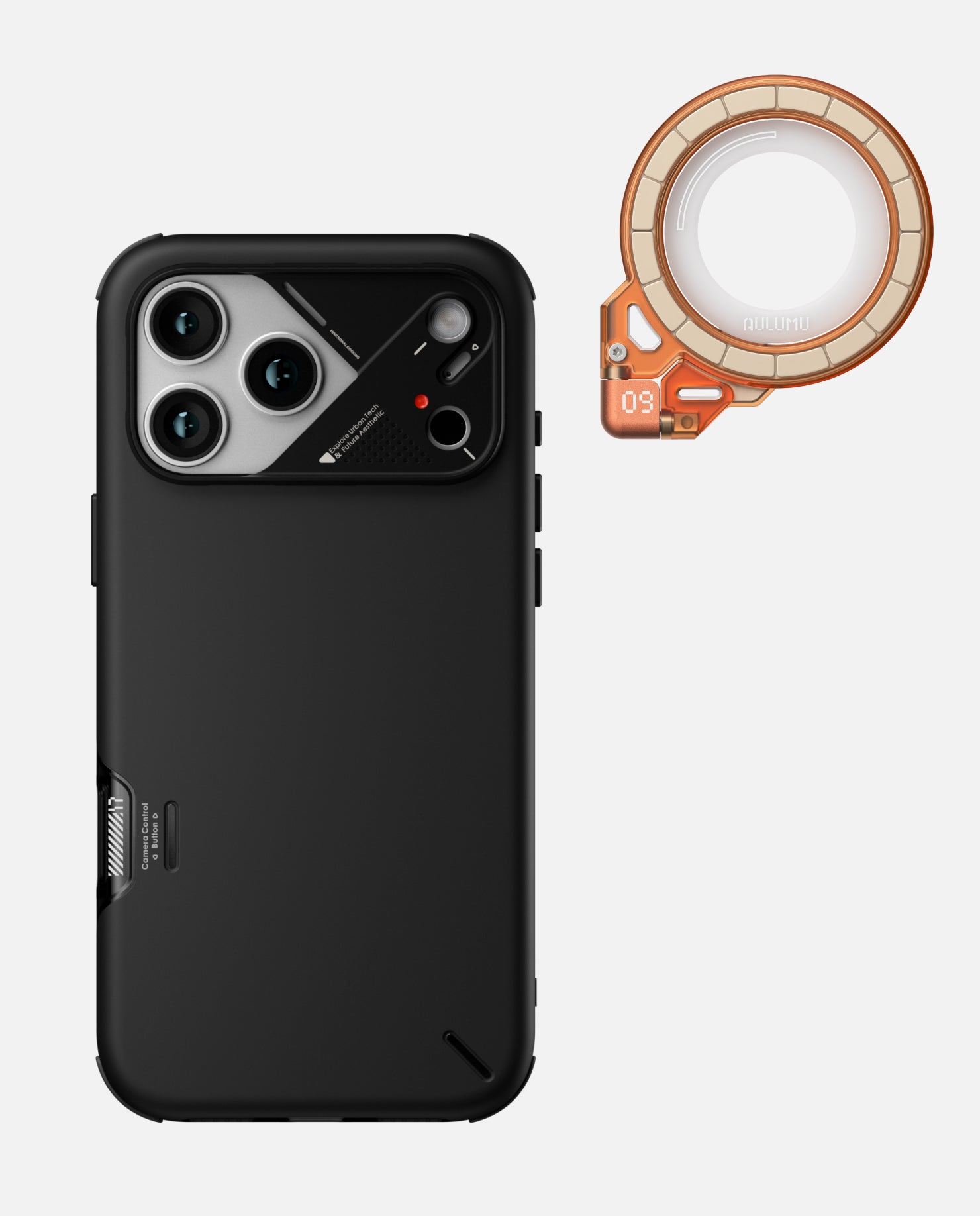 A17 iPhone 17シリーズ対応 スマホケース|軽くて薄型|防振|散熱 & G09 Ghost 360度回転式 スマホリング スタンド