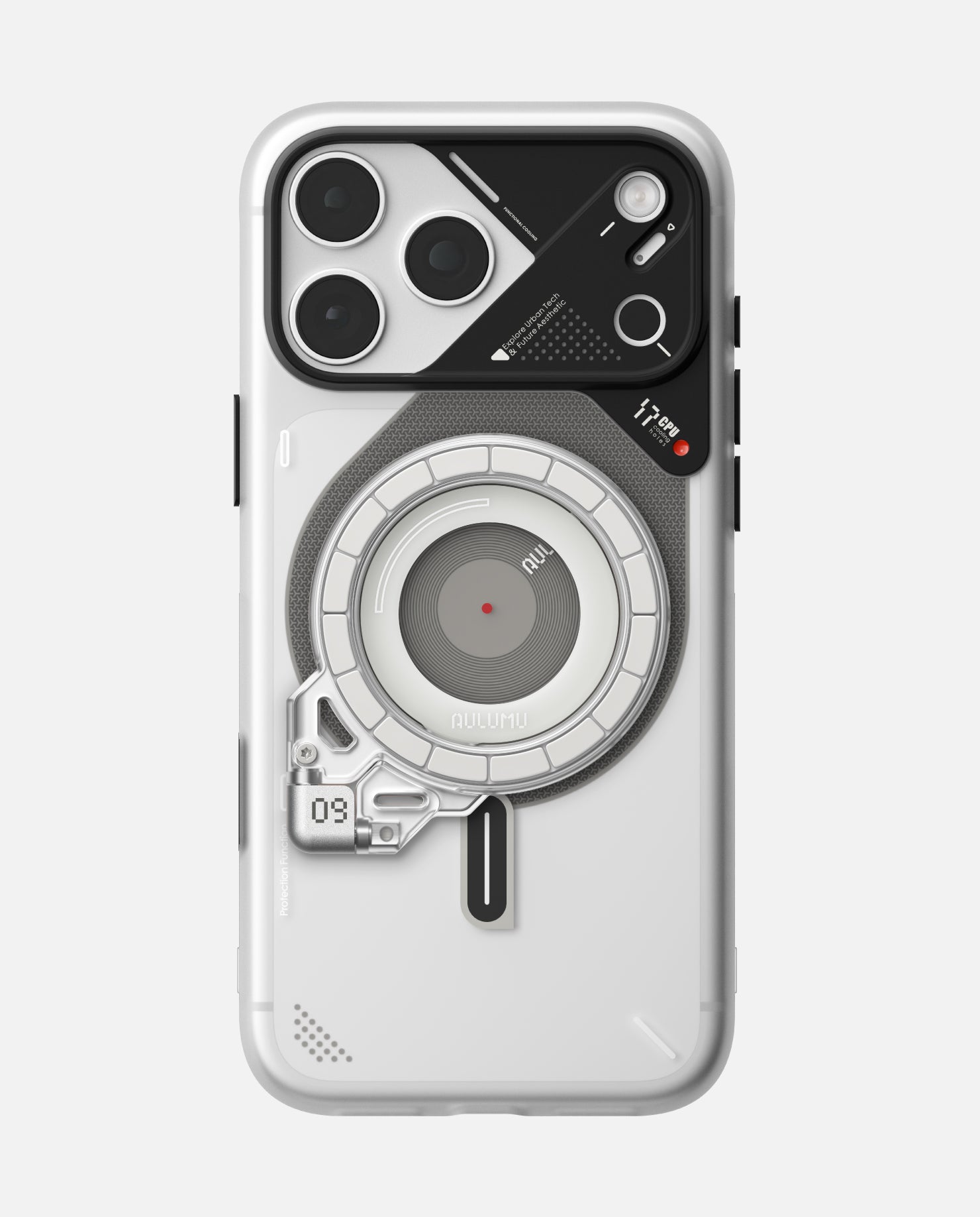 A17 iPhone 17シリーズ対応 スマホケース|磨き砂 & G09 Ghost 360度回転式 スマホリング スタンド