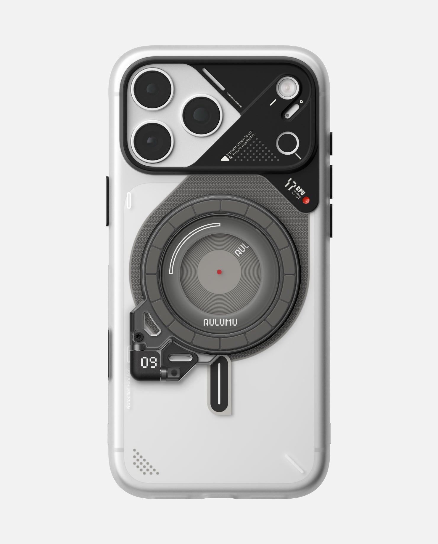 A17 iPhone 17シリーズ対応 スマホケース|磨き砂 & G09 Ghost 360度回転式 スマホリング スタンド