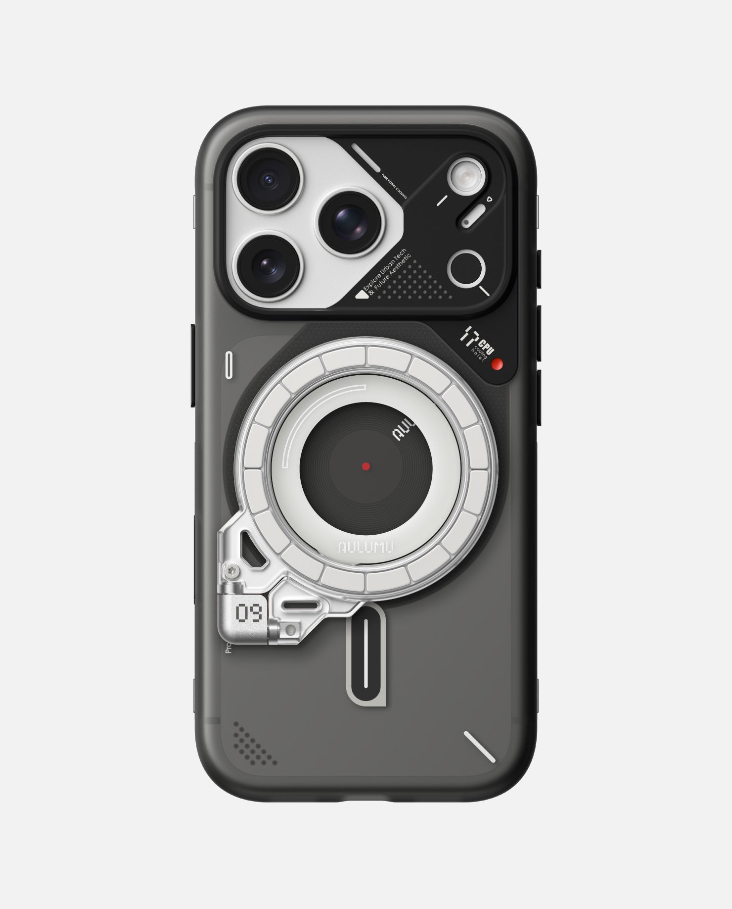 A17 iPhone 17シリーズ対応 スマホケース|磨き砂 & G09 Ghost 360度回転式 スマホリング スタンド