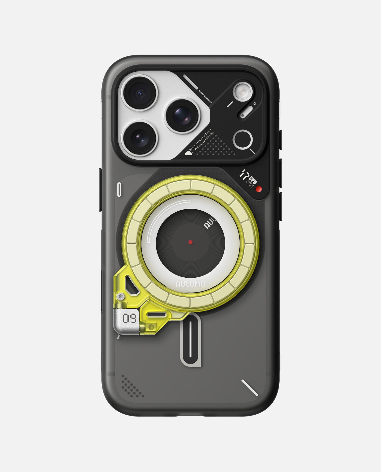 A17 iPhone 17シリーズ対応 スマホケース|磨き砂 & G09 Ghost 360度回転式 スマホリング スタンド