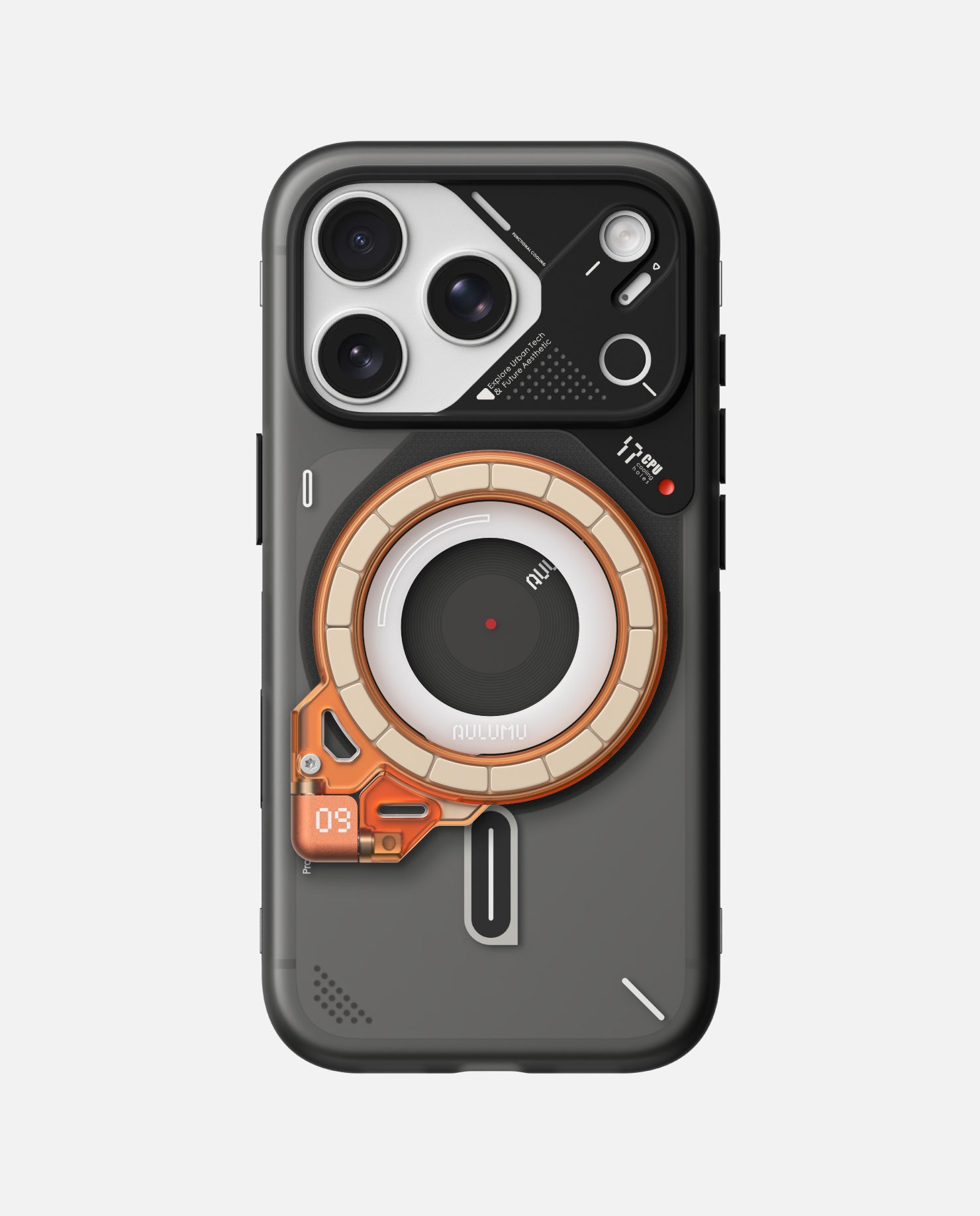 A17 iPhone 17シリーズ対応 スマホケース|磨き砂 & G09 Ghost 360度回転式 スマホリング スタンド