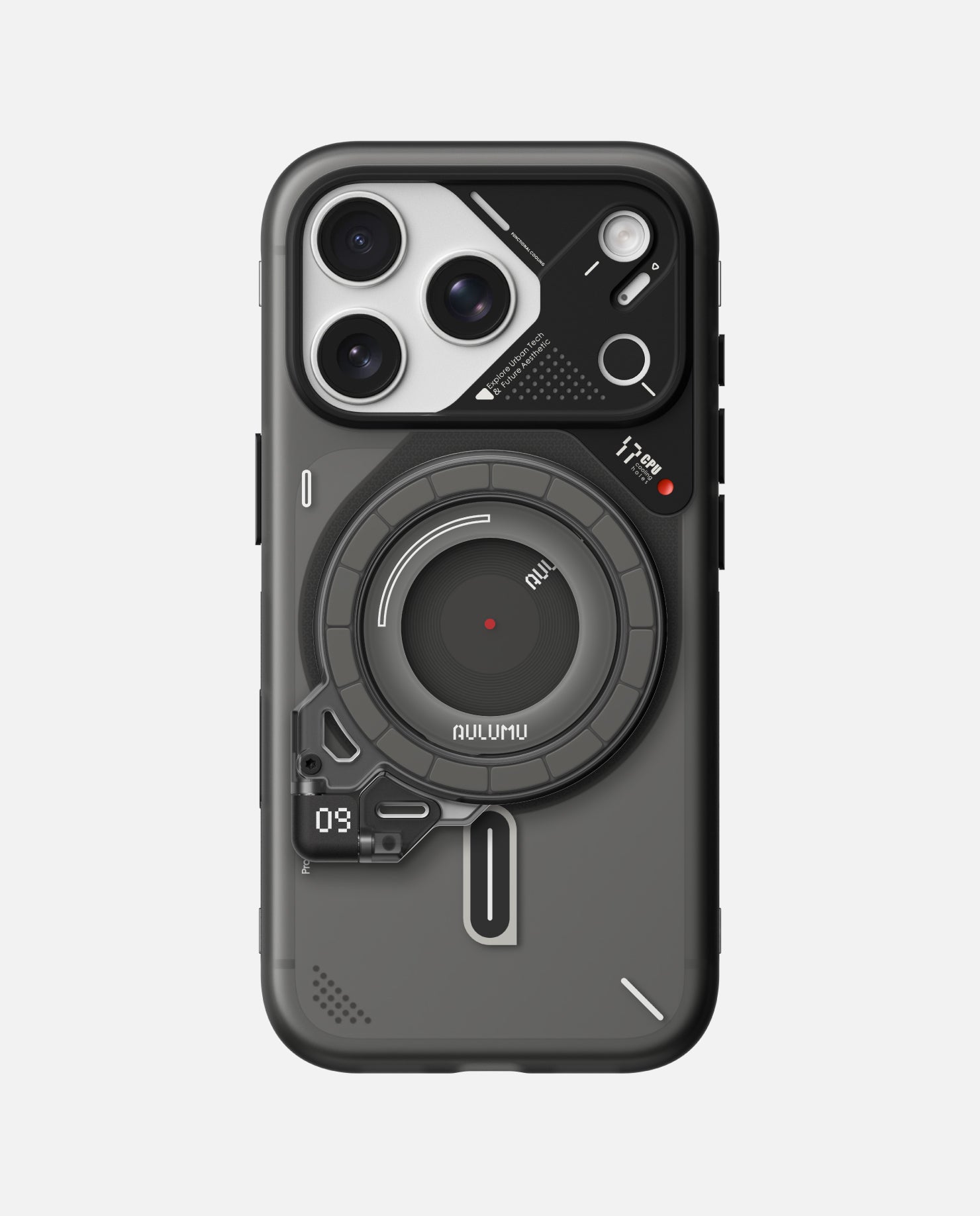 A17 iPhone 17シリーズ対応 スマホケース|磨き砂 & G09 Ghost 360度回転式 スマホリング スタンド