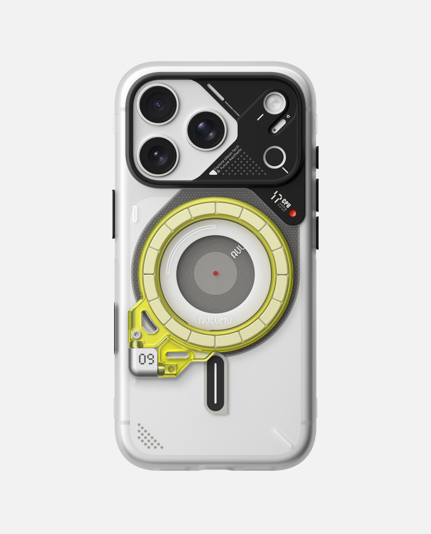 A17 iPhone 17シリーズ対応 スマホケース|磨き砂 & G09 Ghost 360度回転式 スマホリング スタンド