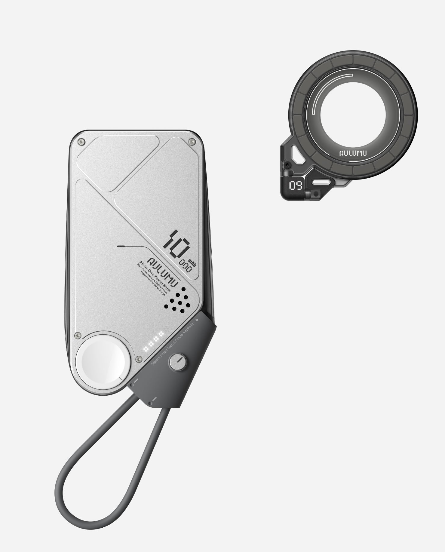 M10 10000mAh 3in1 両面マグネット式モバイルバッテリー & G09 Ghost 360度回転式 スマホリング スタンド