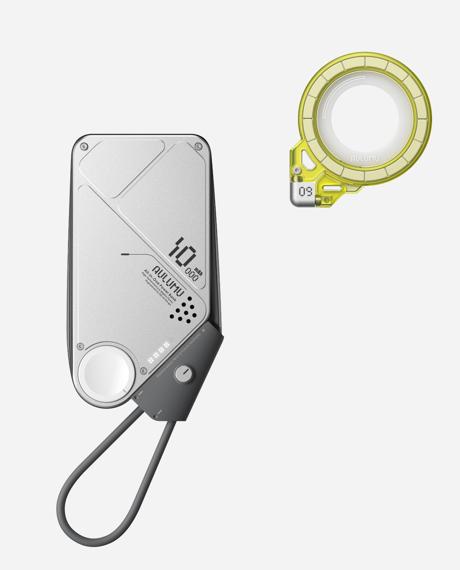 M10 10000mAh 3in1 両面マグネット式モバイルバッテリー & G09 Ghost 360度回転式 スマホリング スタンド