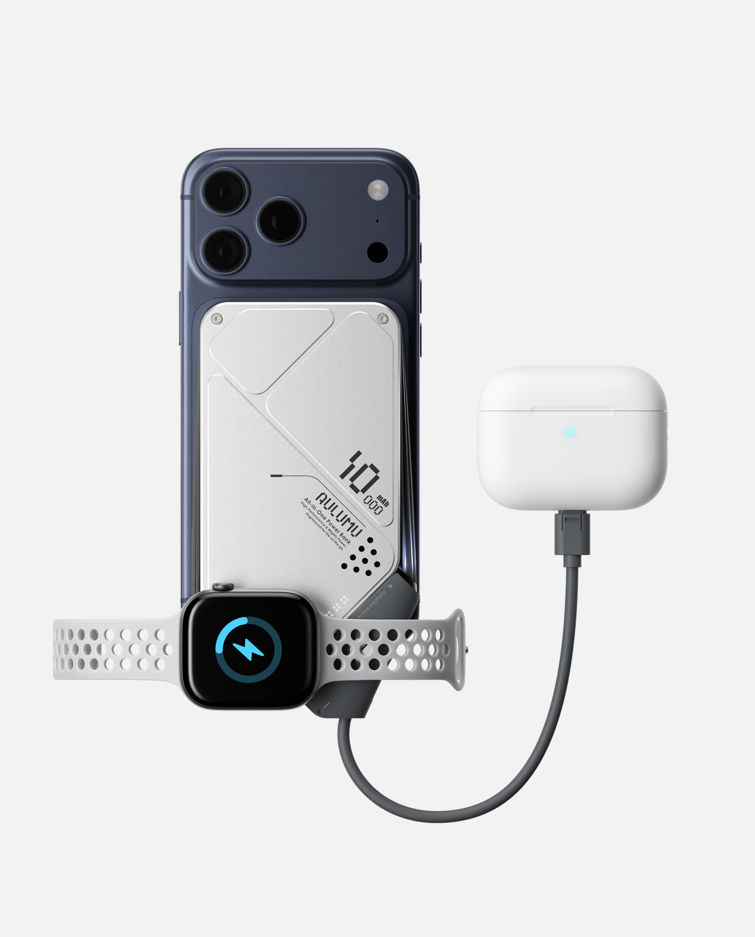M10 10000mAh 3in1 両面マグネット式モバイルバッテリー