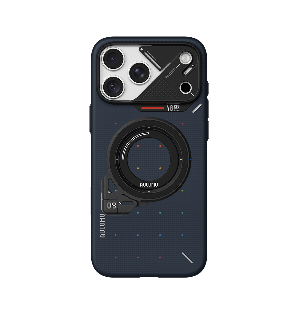 A18 iPhone 18/17 Proシリーズ対応 スマホケース｜ドットアラミド繊維 & G09 360度回転式 スマホリング スタンド
