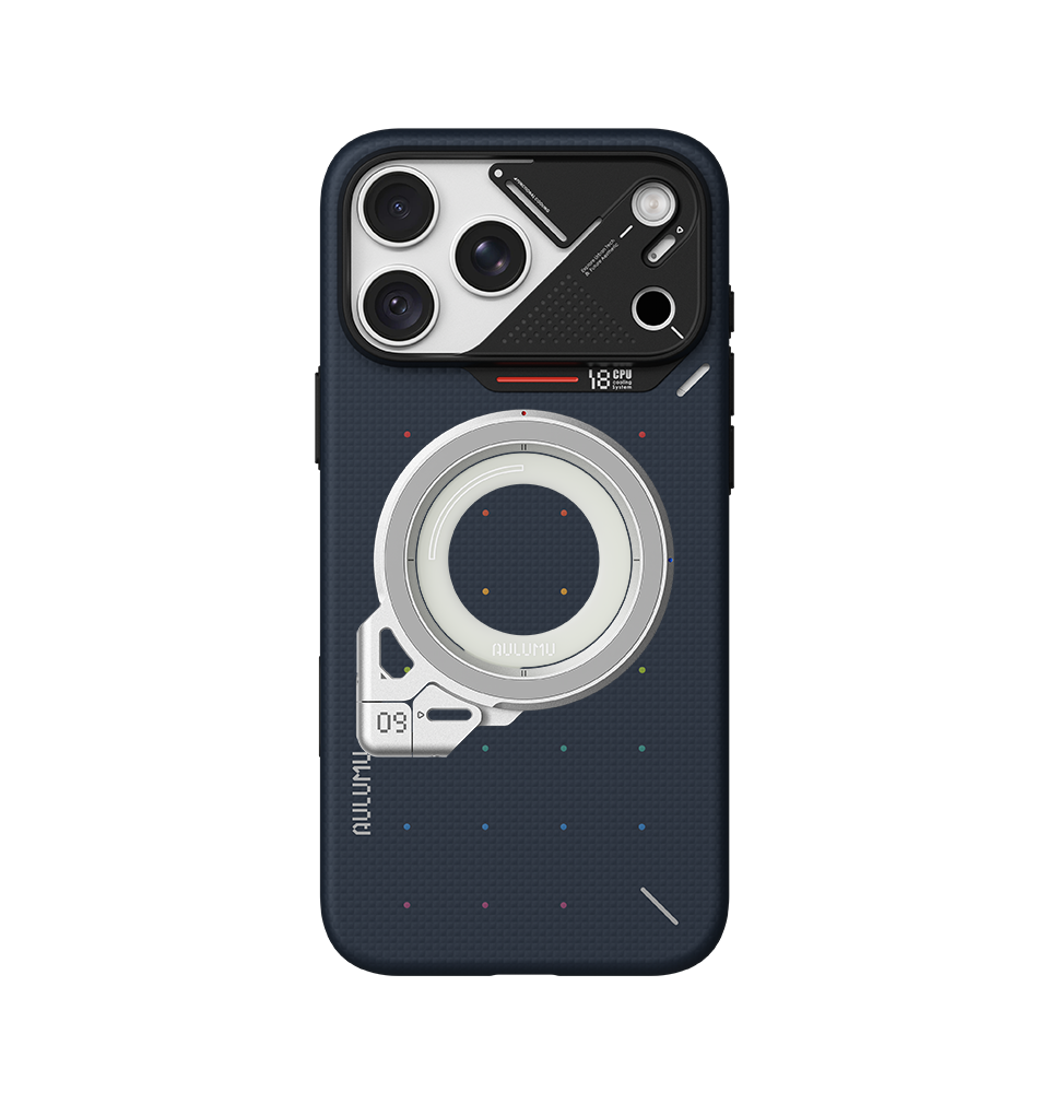 A18 iPhone 18/17 Proシリーズ対応 スマホケース｜ドットアラミド繊維 & G09 360度回転式 スマホリング スタンド