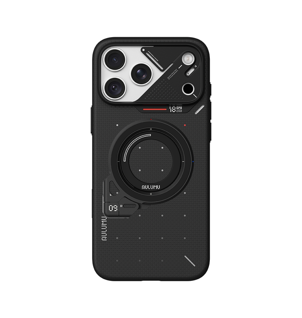A18 iPhone 18/17 Proシリーズ対応 スマホケース｜ドットアラミド繊維 & G09 360度回転式 スマホリング スタンド