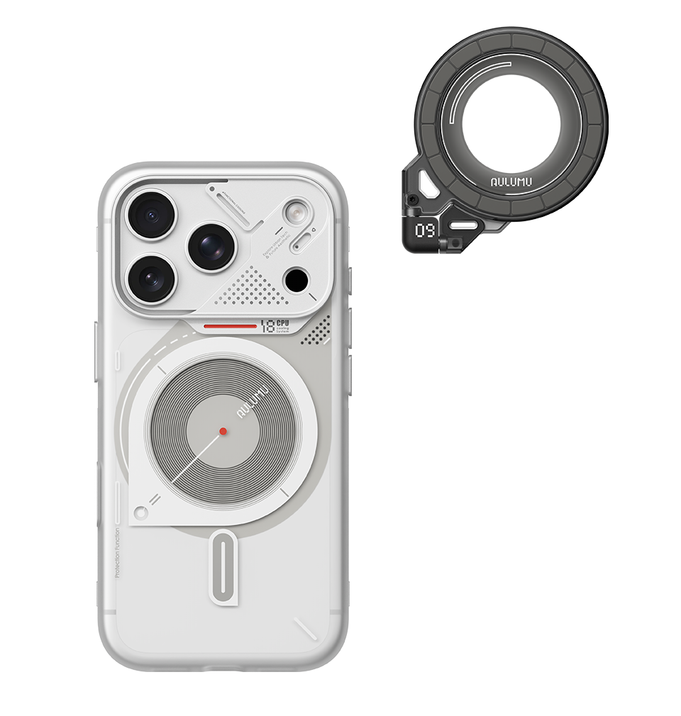 A18 iPhone 18/17 Proシリーズ対応 フロステッドケース & G09 Ghost 360度回転式 スマホリング スタンド