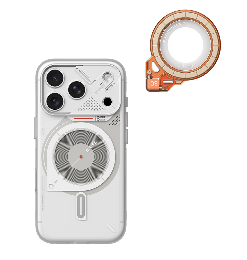 A18 iPhone 18/17 Proシリーズ対応 フロステッドケース & G09 Ghost 360度回転式 スマホリング スタンド