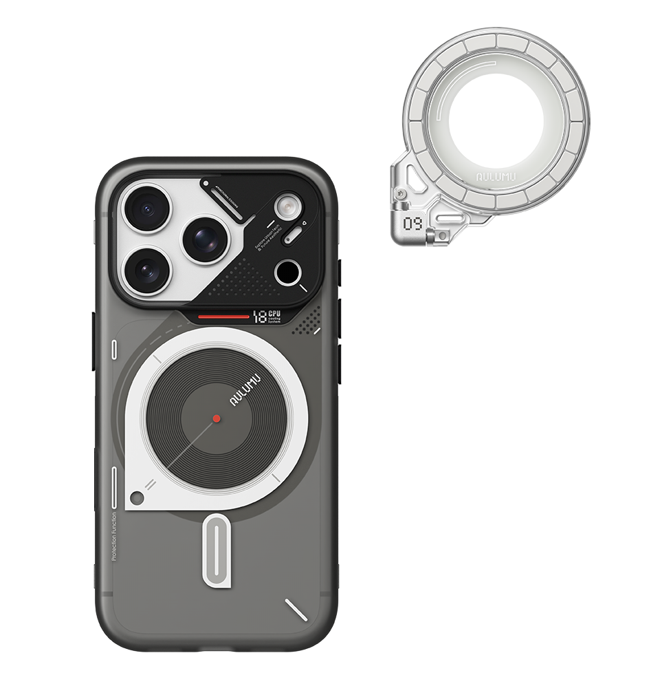 A18 iPhone 18/17 Proシリーズ対応 フロステッドケース & G09 Ghost 360度回転式 スマホリング スタンド