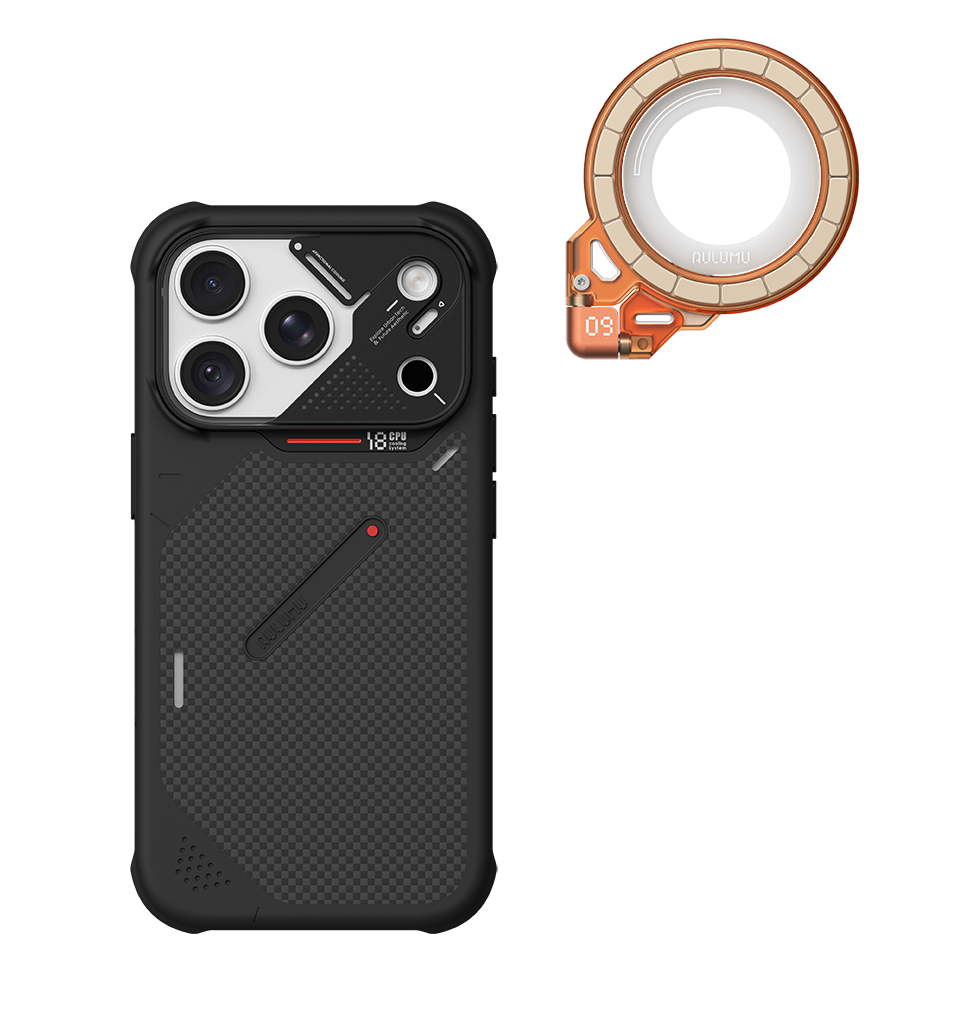A18 iPhone 18/17 Proシリーズ対応 耐衝撃アラミド繊維スマホケース & G09 360度回転式 スマホリング スタンド