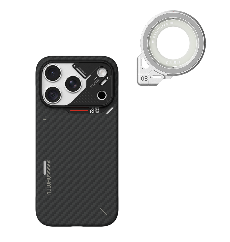 A18 iPhone 18/17 Proシリーズ対応 スマホケース｜超薄型アラミド繊維 & G09 360度回転式 スマホリング スタンド