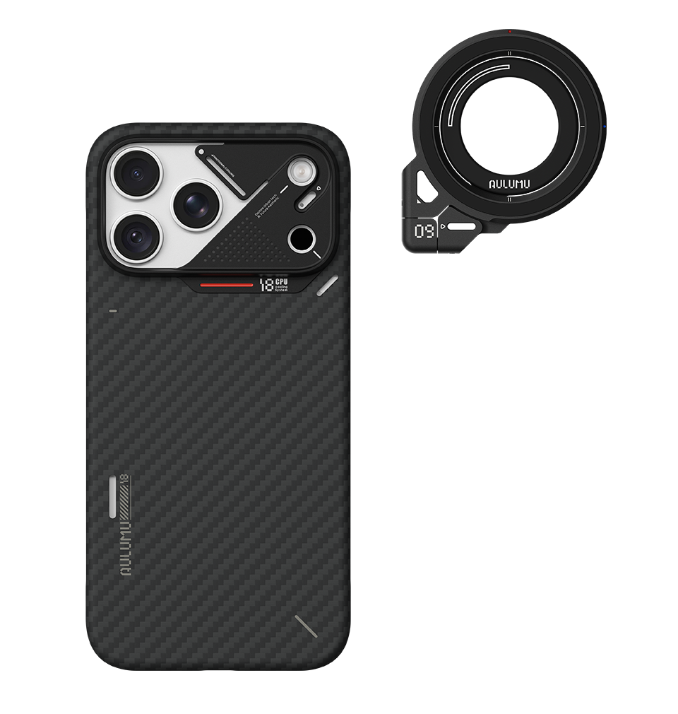 A18 iPhone 18/17 Proシリーズ対応 スマホケース｜超薄型アラミド繊維 & G09 360度回転式 スマホリング スタンド