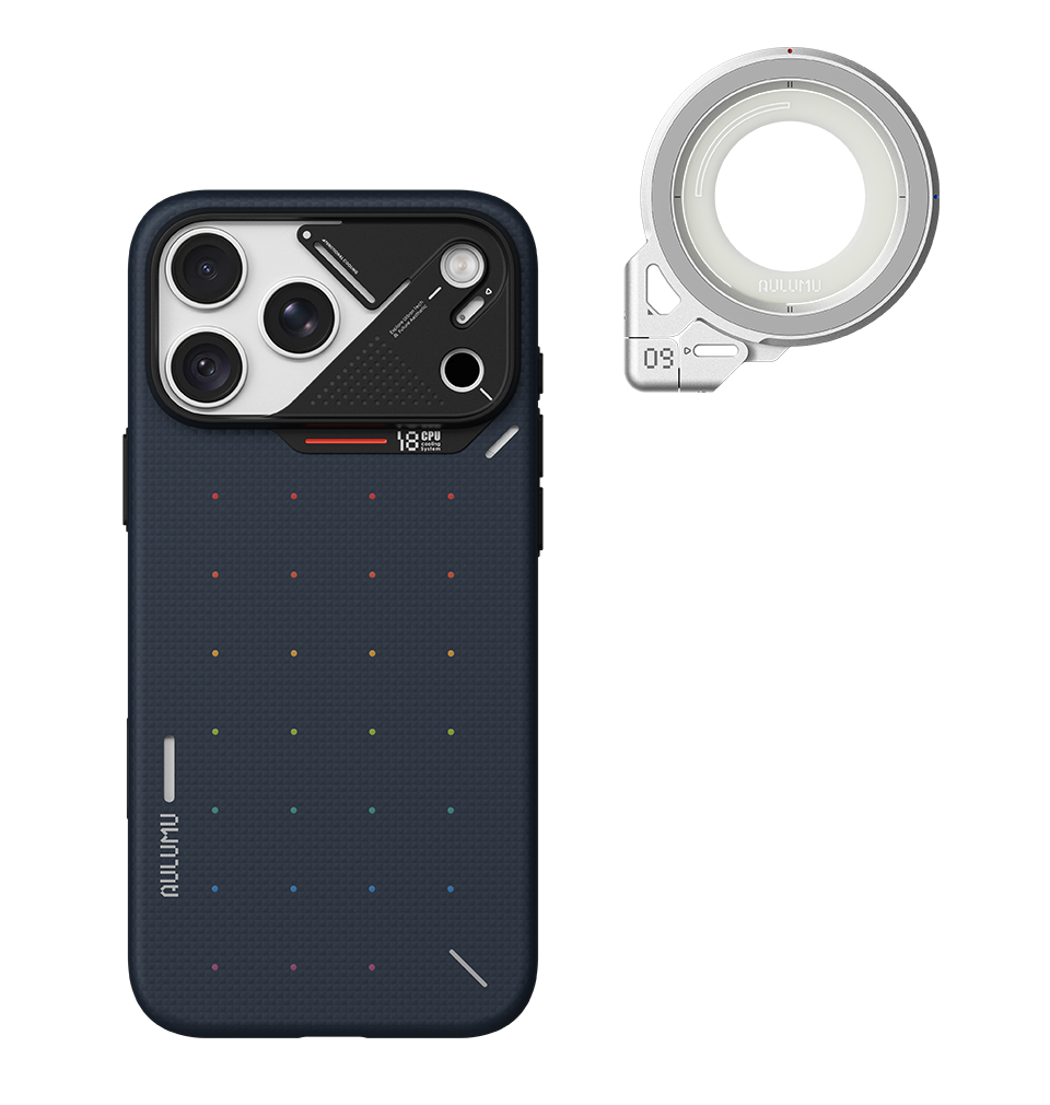 A18 iPhone 18/17 Proシリーズ対応 スマホケース｜ドットアラミド繊維 & G09 360度回転式 スマホリング スタンド