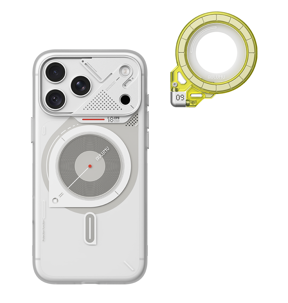 A18 iPhone 18/17 Proシリーズ対応 フロステッドケース & G09 Ghost 360度回転式 スマホリング スタンド